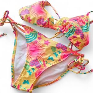 EUC INGEAR SWIM Colorful Triangle Bikini - Large